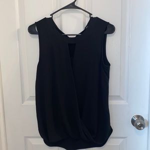 Tie back black dress tank